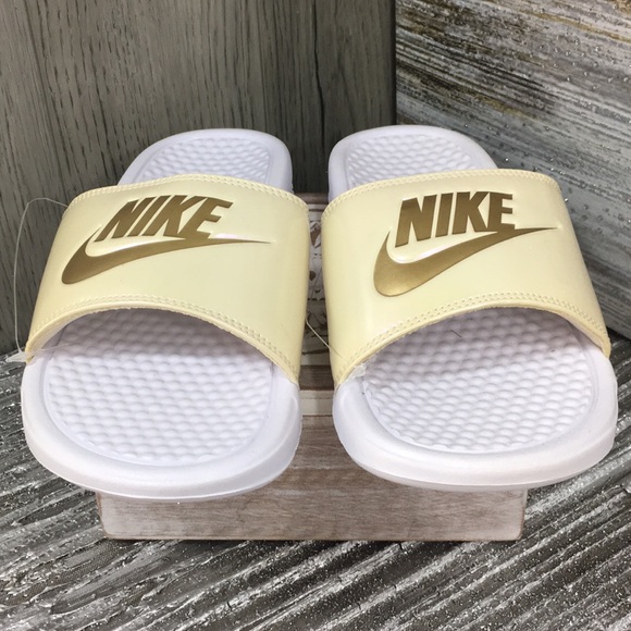 Nike WMNS Benassi JDI Print white/gold beach Slide - Picture 3 of 8